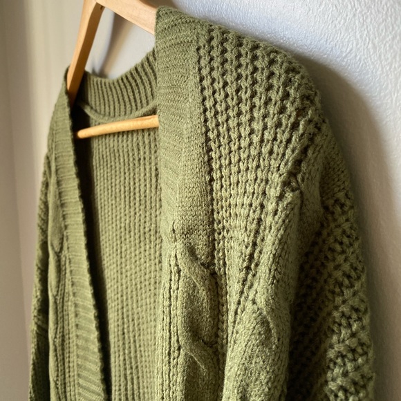 Olive Open Front Cardigan - Picture 5 of 9